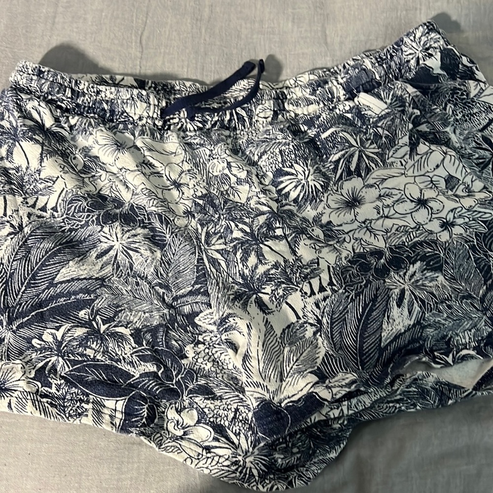 Blue and white patterned shorts!